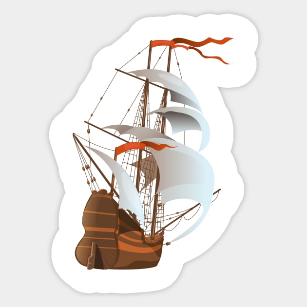 Sailing Ship Sticker by nickemporium1